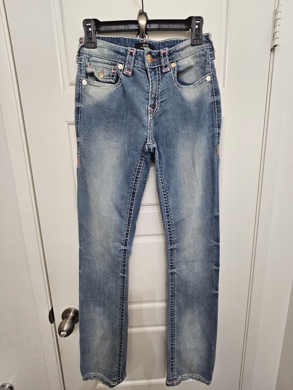 True Religion Billie Straight Classic Women's Blue Denim Jeans Size 27.